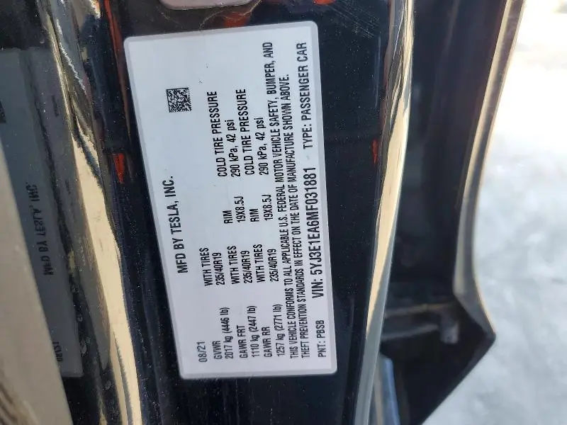 2021 TESLA MODEL 3   