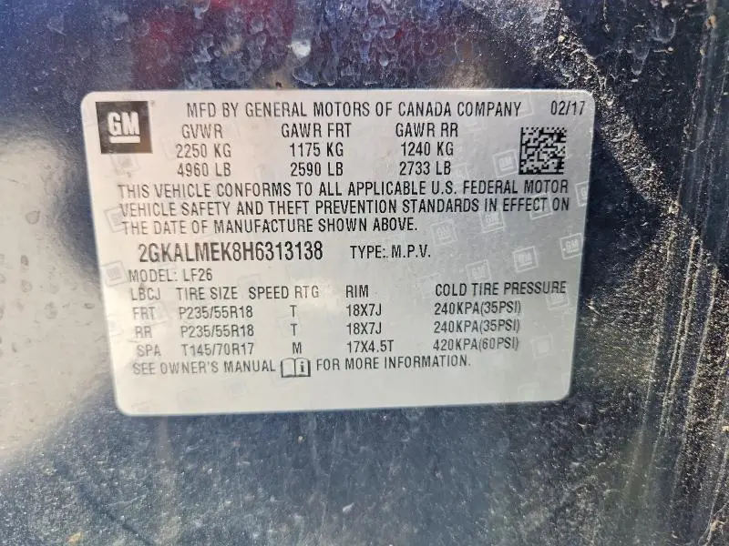 2017 GMC TERRAIN SLE  