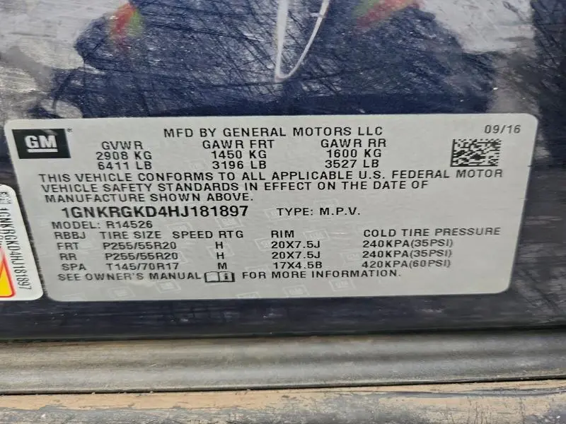 2017 CHEVROLET TRAVERSE LT  