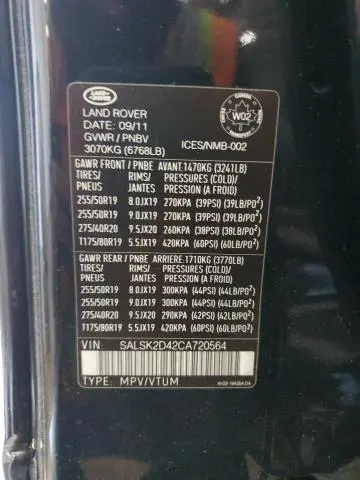 2012 LAND ROVER RANGE ROVER SPORT HSE LUXURY  