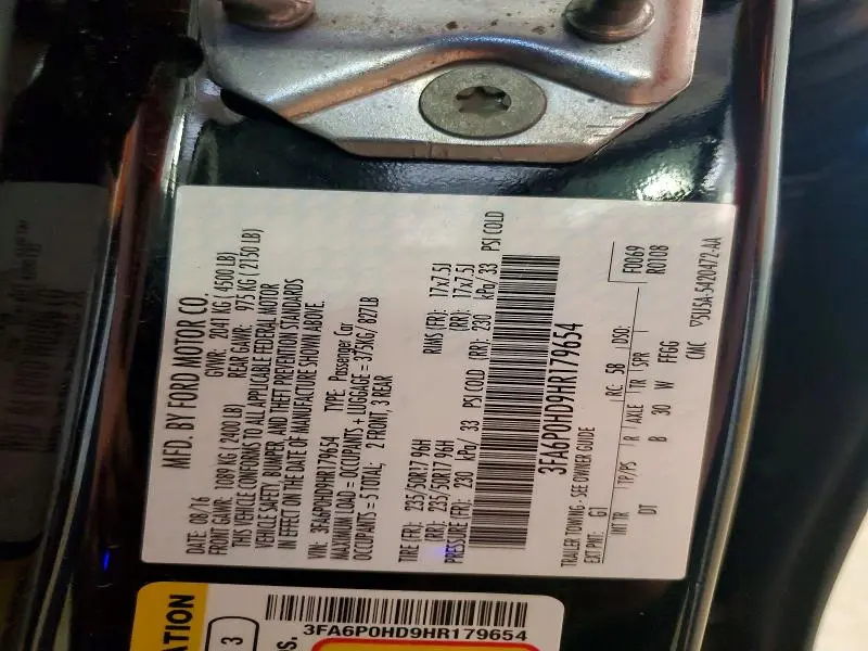 2017 FORD FUSION   