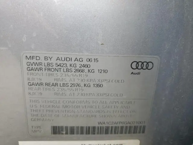 2016 AUDI Q5 PREMIUM  