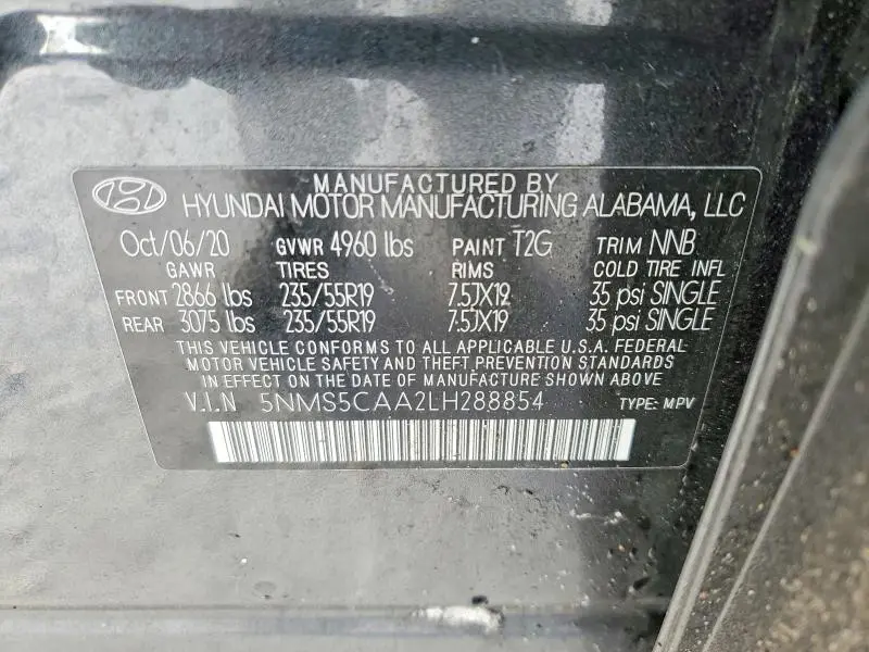 2020 HYUNDAI SANTA FE LIMITED  