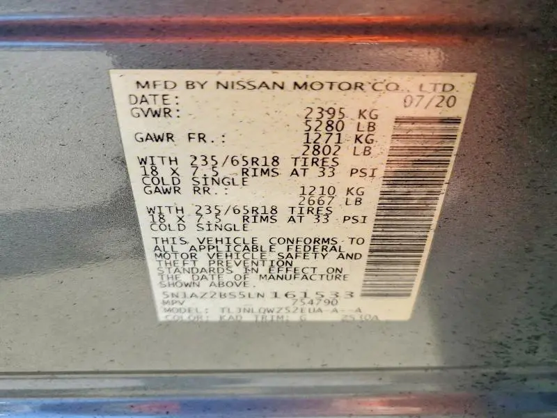 2020 NISSAN MURANO SV  
