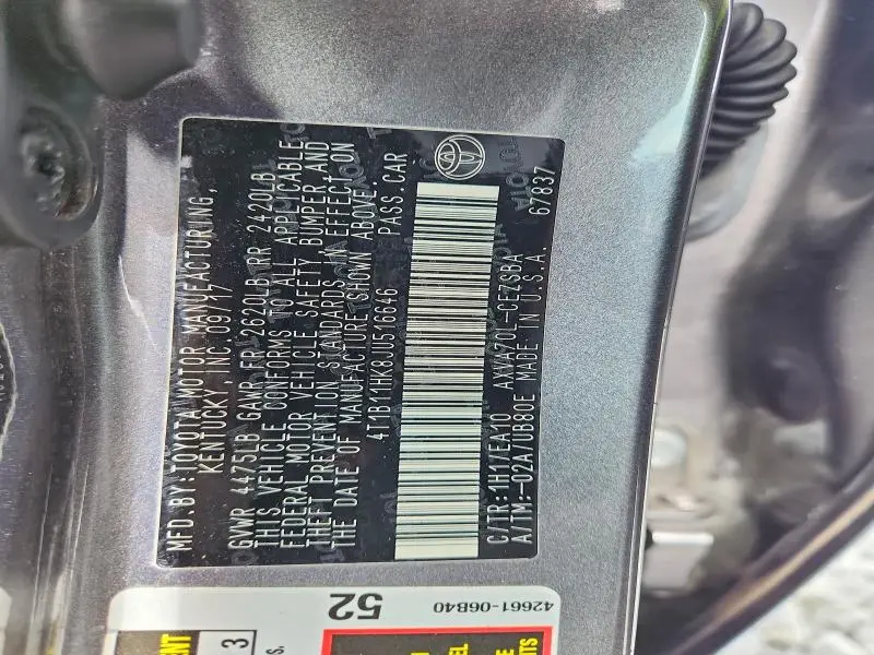 2018 TOYOTA CAMRY SE  