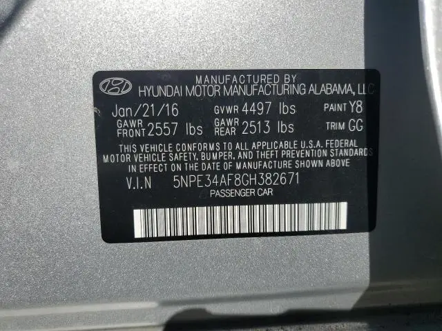 2016 HYUNDAI SONATA SPORT  