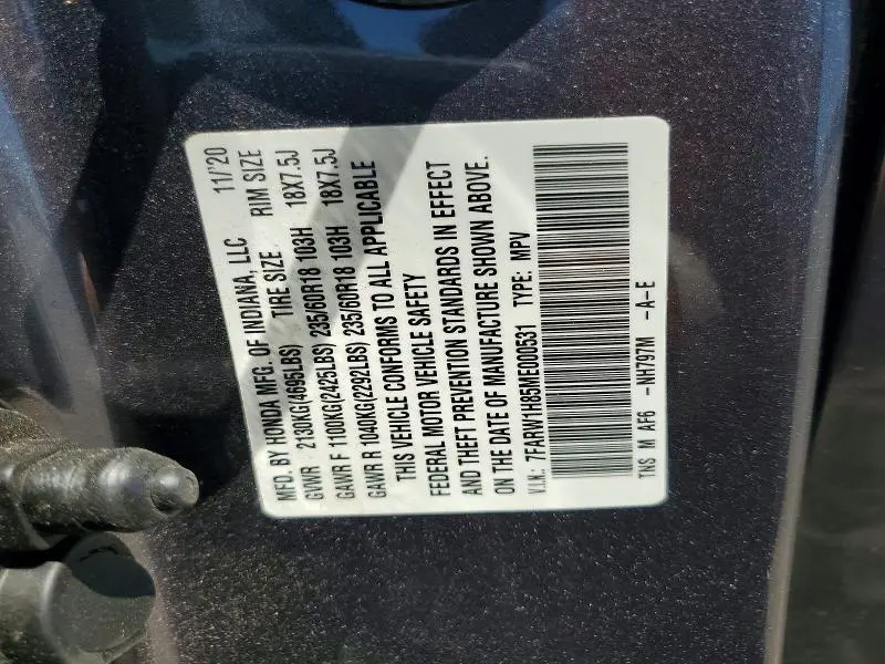 2021 HONDA CR-V EXL  