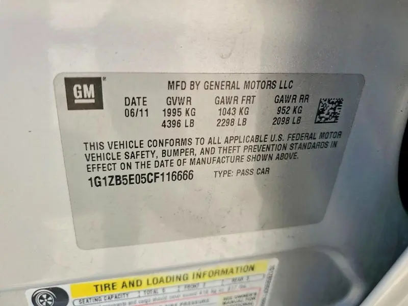2012 CHEVROLET MALIBU LS  
