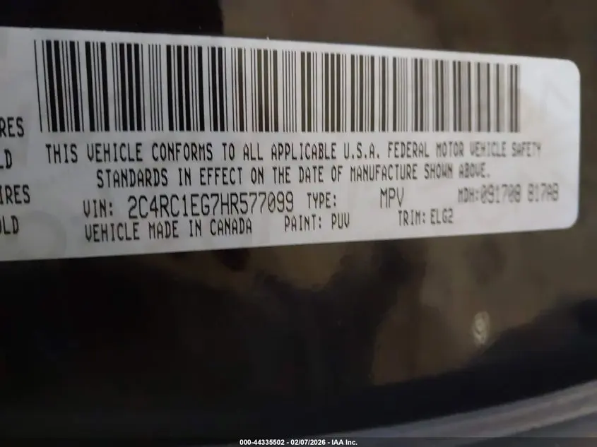 2017 CHRYSLER PACIFICA TOURING-L PLUS