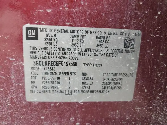 2015 CHEVROLET SILVERADO K1500 LT  