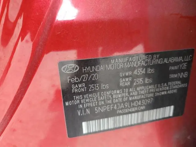 2020 HYUNDAI SONATA SEL  