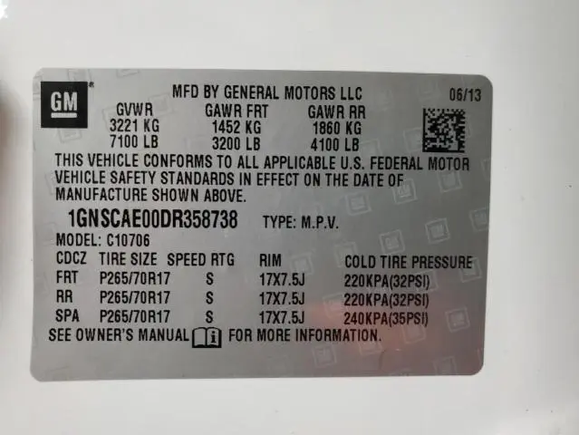 2013 CHEVROLET TAHOE C1500 LS  