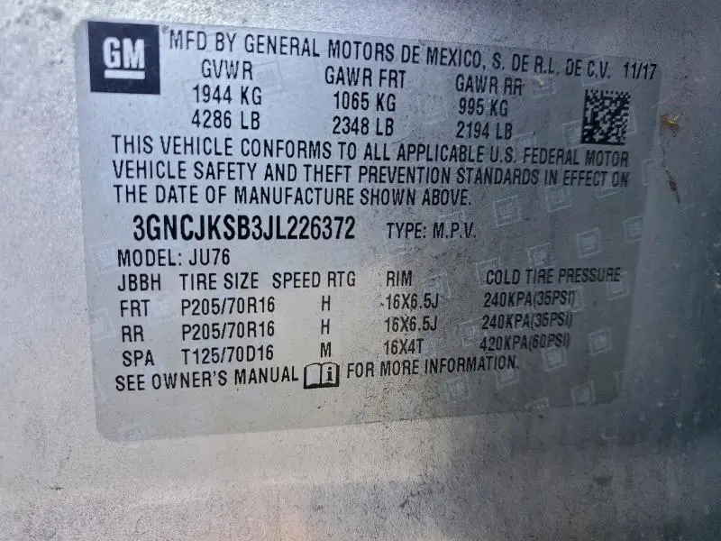 2018 CHEVROLET TRAX LS  