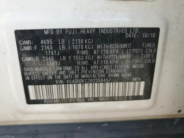 2011 SUBARU OUTBACK 3.6R LIMITED  