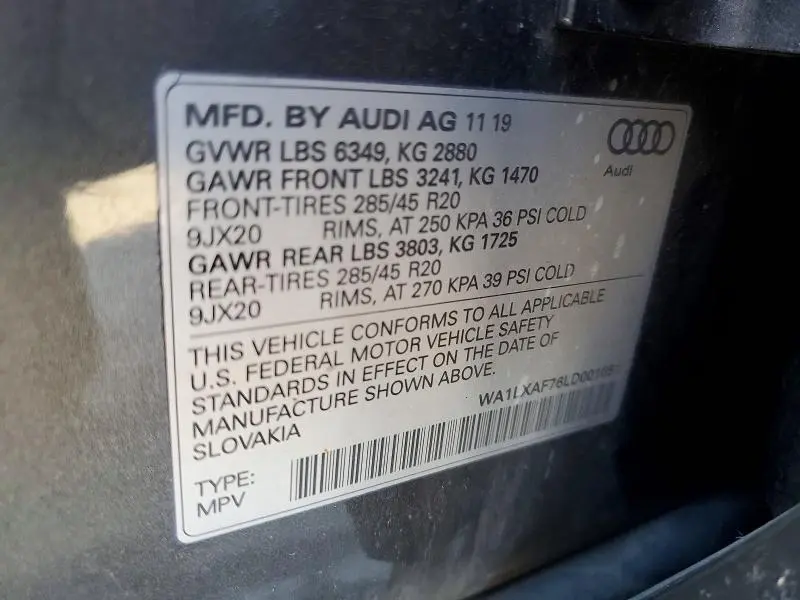 2020 AUDI Q7 PREMIUM PLUS  