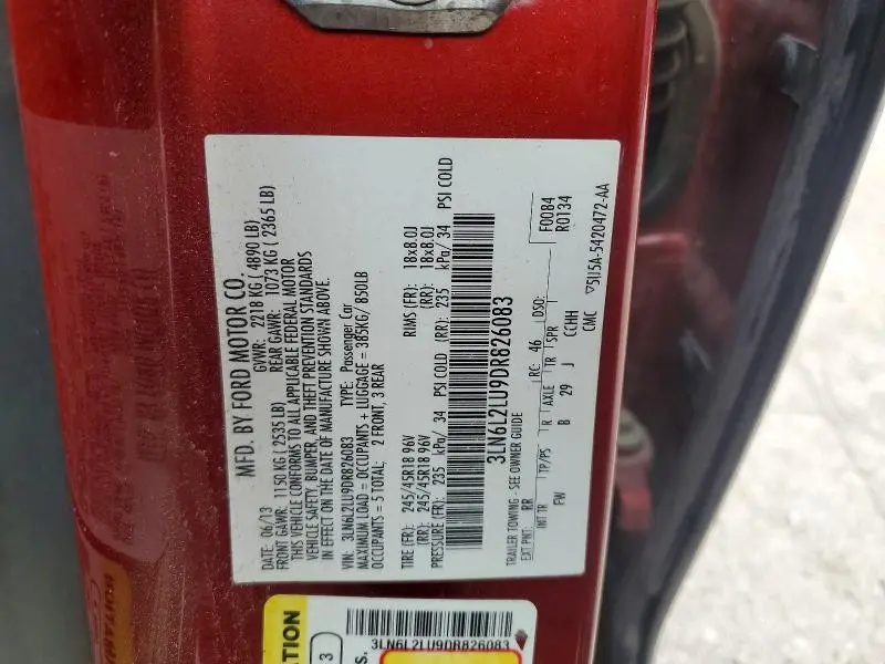 2013 LINCOLN MKZ HYBRID  