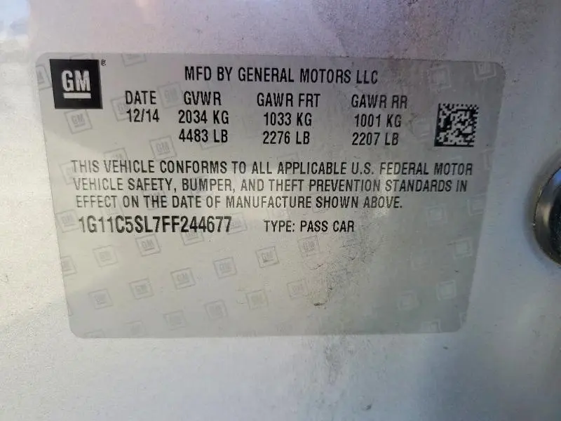 2015 CHEVROLET MALIBU 1LT  