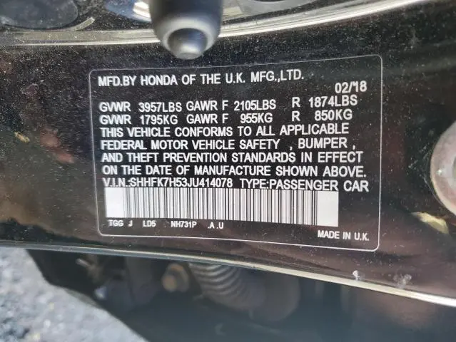 2018 HONDA CIVIC EX  