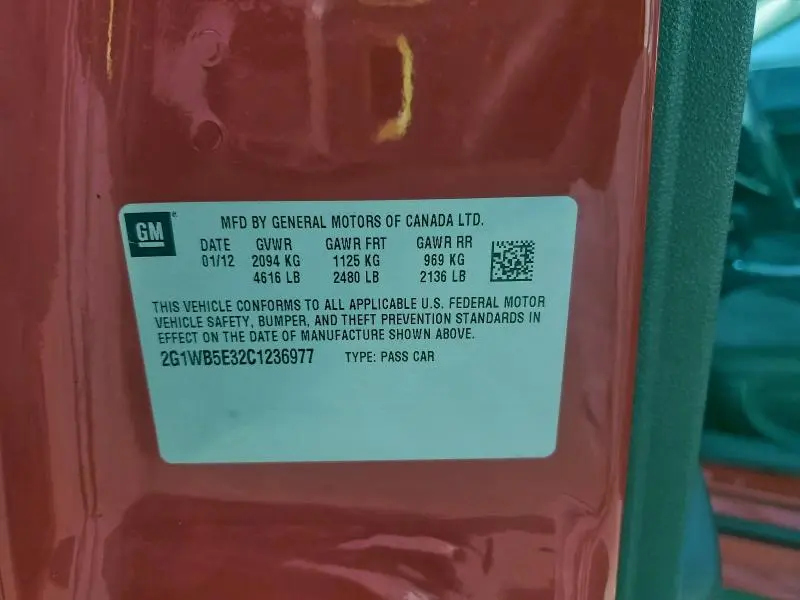 2012 CHEVROLET IMPALA LT  