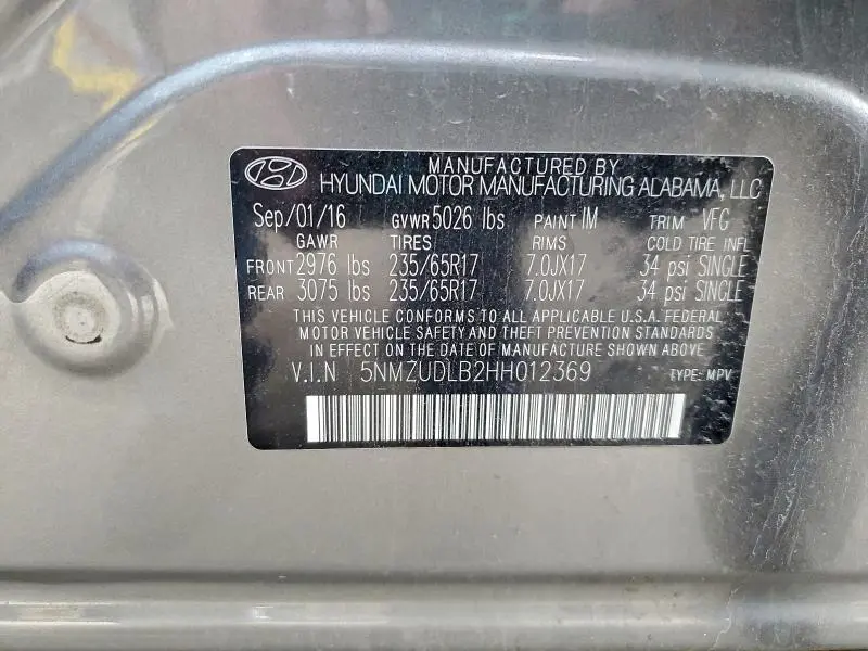 2017 HYUNDAI SANTA FE SPORT   