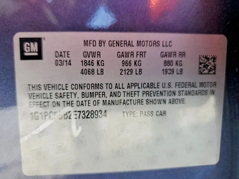 2014 CHEVROLET CRUZE LT  