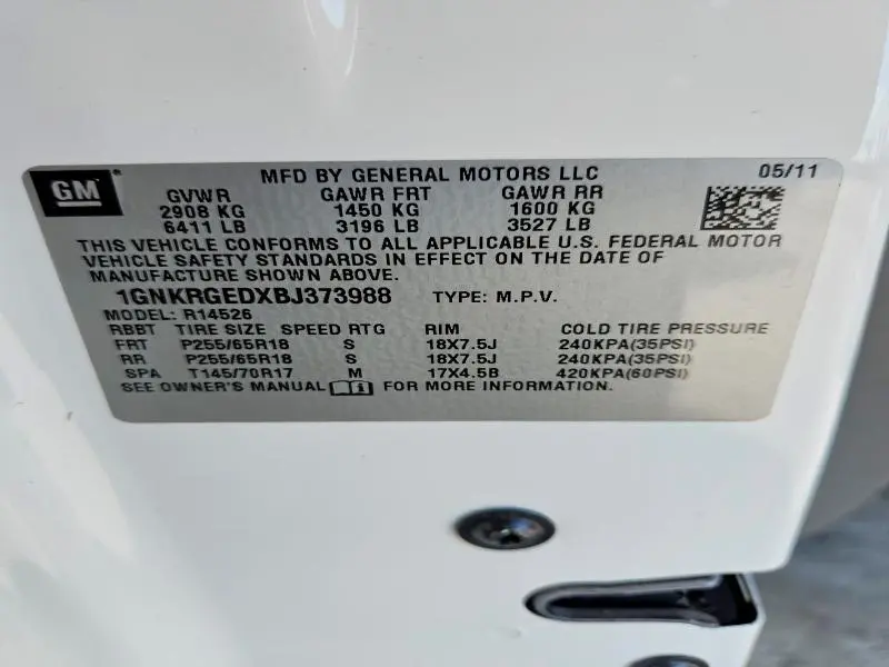 2011 CHEVROLET TRAVERSE LT  