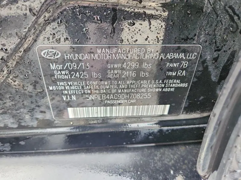 2013 HYUNDAI SONATA GLS  