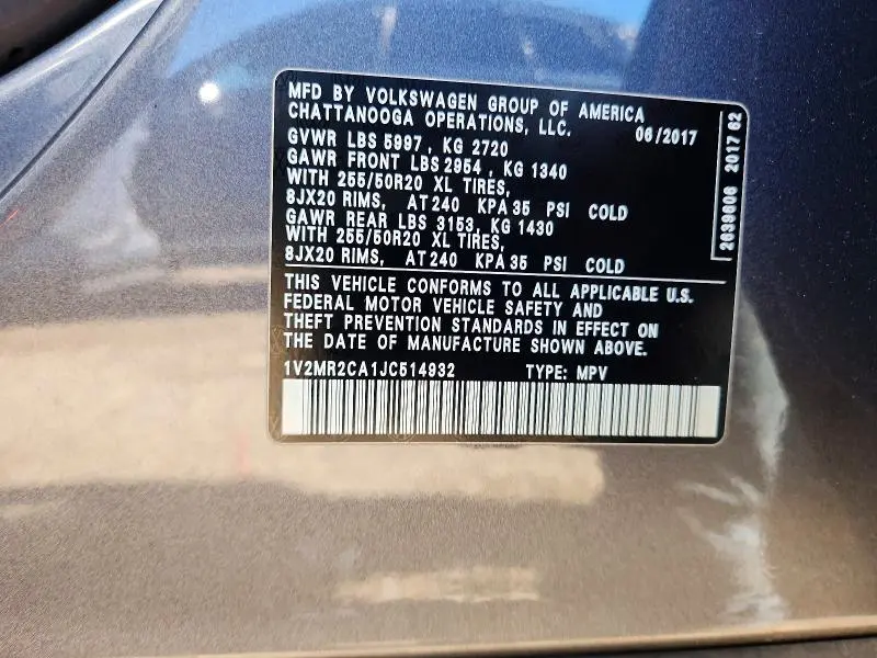 2018 VOLKSWAGEN ATLAS SEL  
