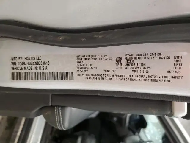 2022 JEEP GRAND CHEROKEE LIMITED  