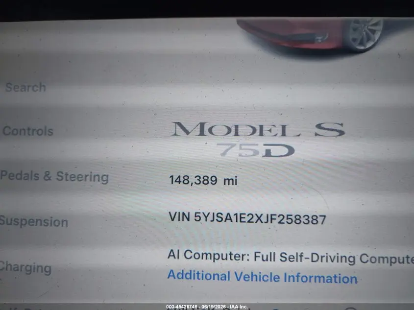 2018 TESLA MODEL S  