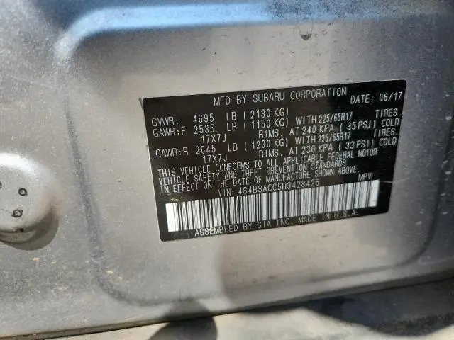 2017 SUBARU OUTBACK 2.5I PREMIUM  