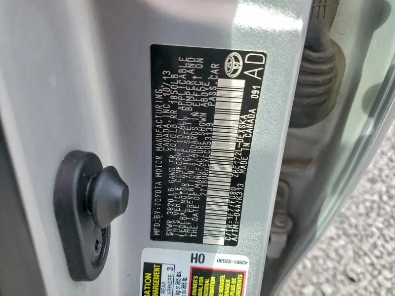 2014 TOYOTA COROLLA L  