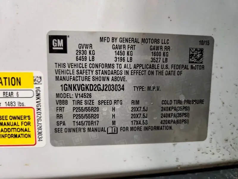 2016 CHEVROLET TRAVERSE LT  