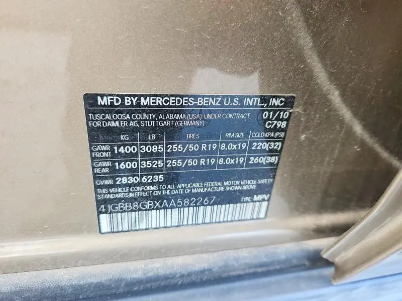 2010 MERCEDES-BENZ ML 350 4MATIC  