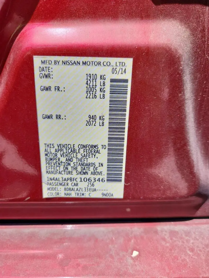2015 NISSAN ALTIMA 2.5  