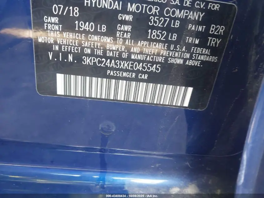 2019 HYUNDAI ACCENT SE