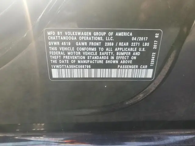 2017 VOLKSWAGEN PASSAT R-LINE  