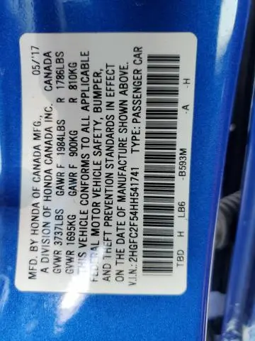 2017 HONDA CIVIC LX  