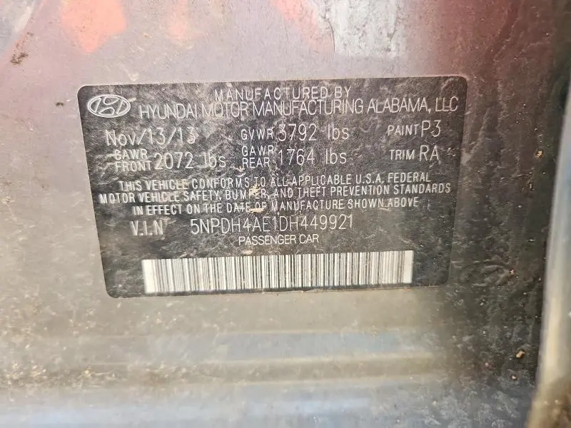 2013 HYUNDAI ELANTRA   