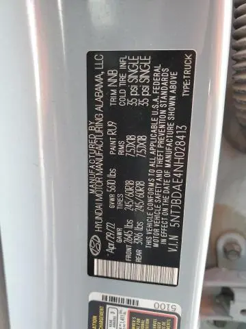 2022 HYUNDAI SANTA CRUZ SEL  