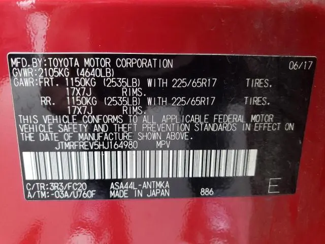 2017 TOYOTA RAV4 XLE  