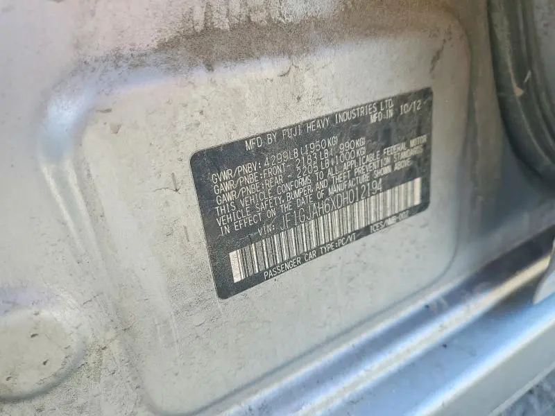 2013 SUBARU IMPREZA LIMITED  