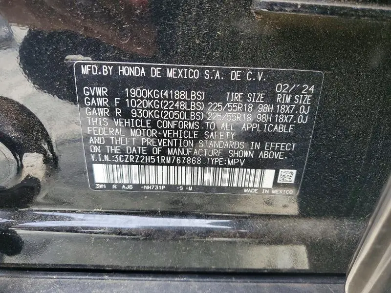 2024 HONDA HR-V SPORT  