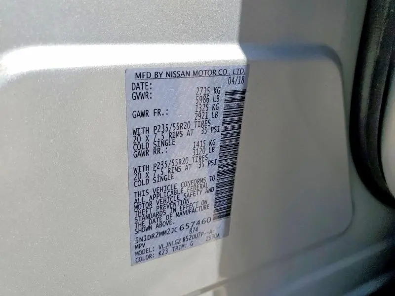 2018 NISSAN PATHFINDER SL  