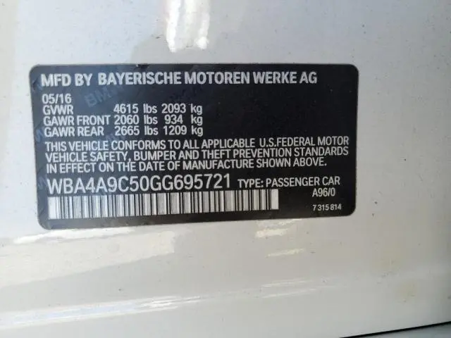 2016 BMW 428 I GRAN COUPE SULEV  