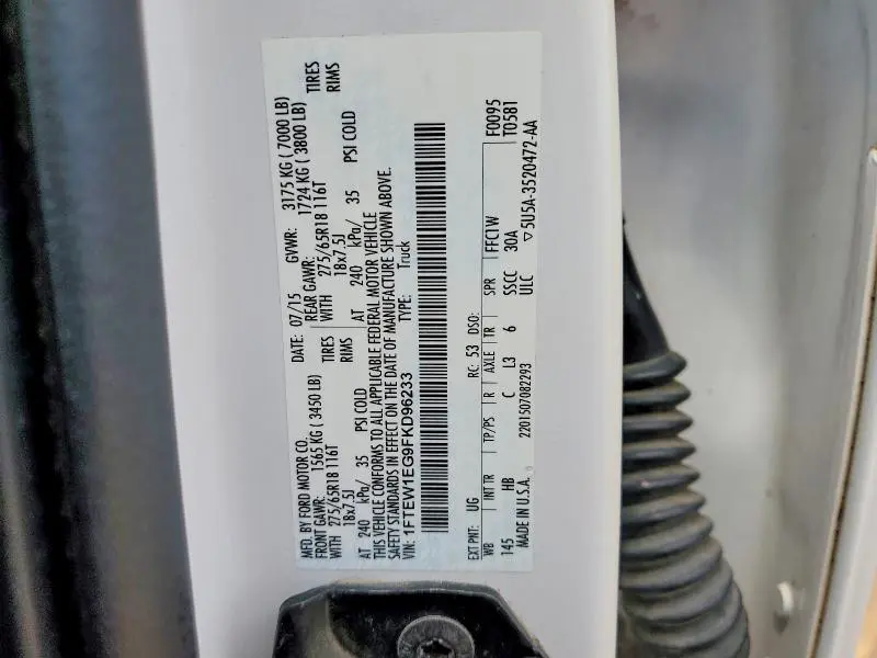 2015 FORD F150 SUPERCREW  