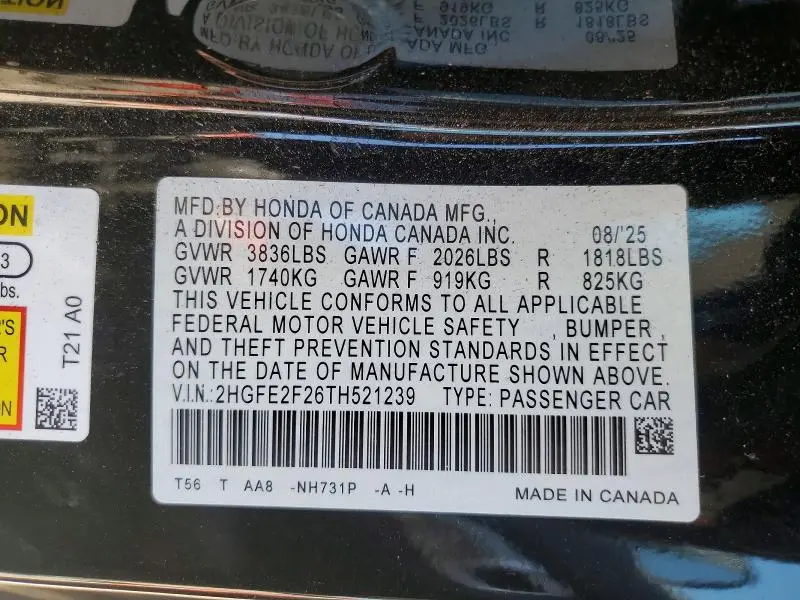 2026 HONDA CIVIC LX  