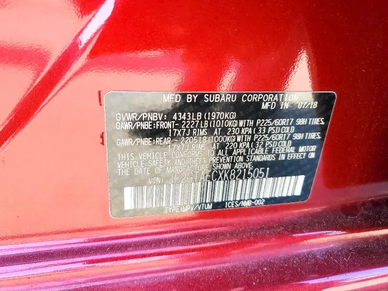 2019 SUBARU CROSSTREK PREMIUM  
