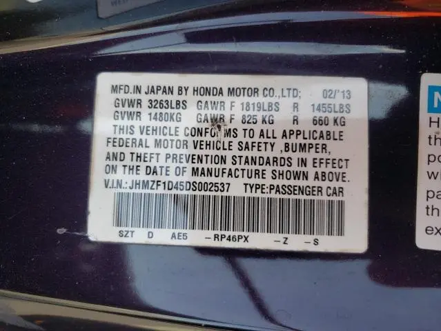2013 HONDA CR-Z   