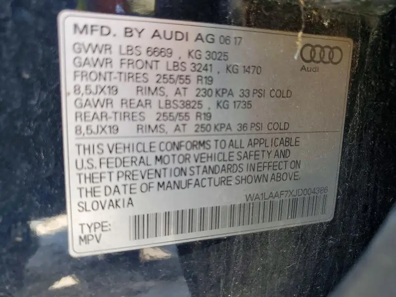 2018 AUDI Q7 PREMIUM PLUS  